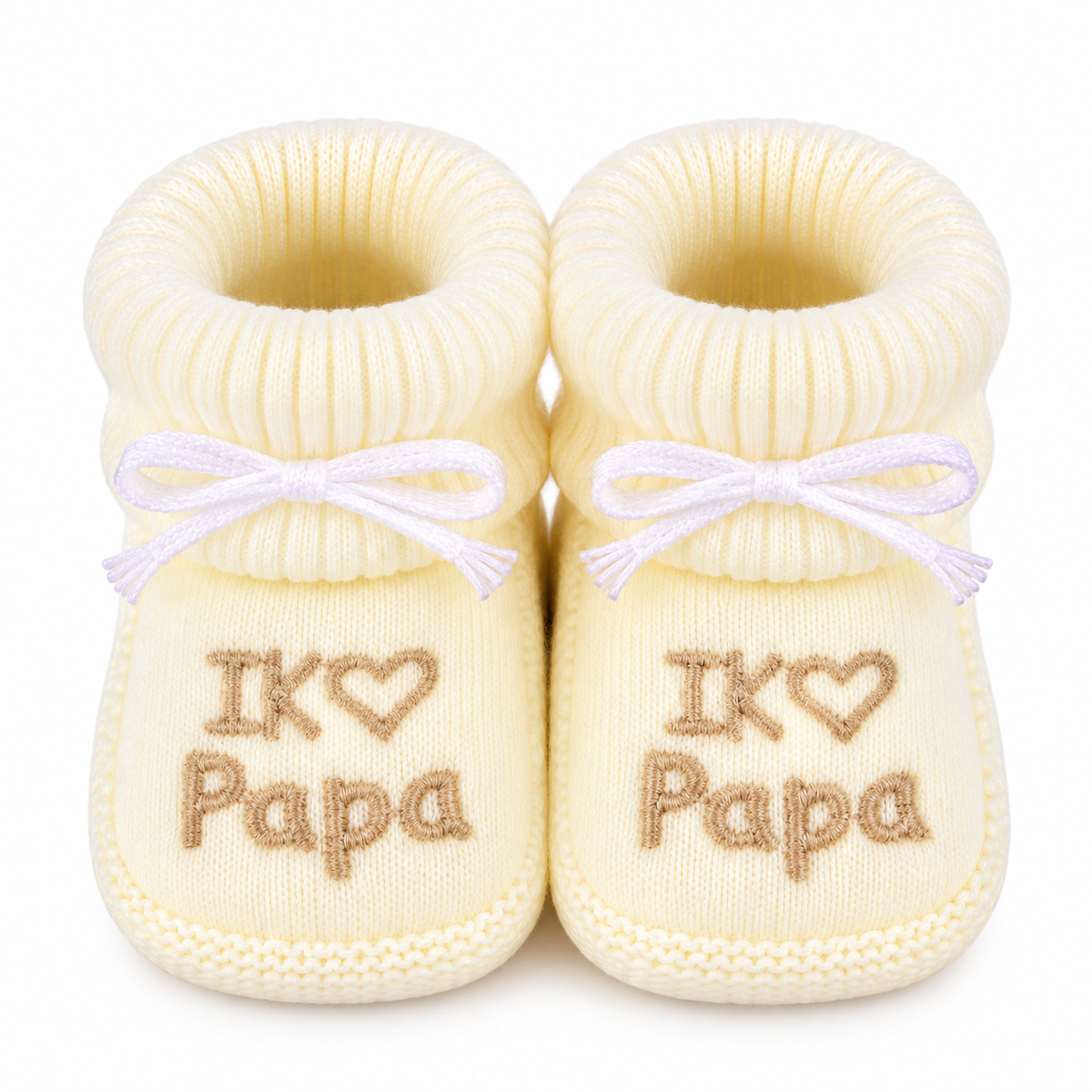 Slofjes ik hou van papa, ecru