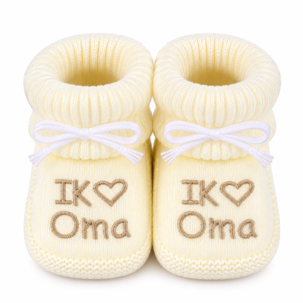 Slofjes ik hou van oma, ecru