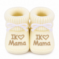Slofjes ik hou van mama, ecru