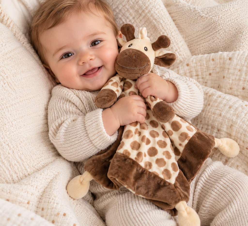 Knuffeldoek giraffe, bruin//ecru