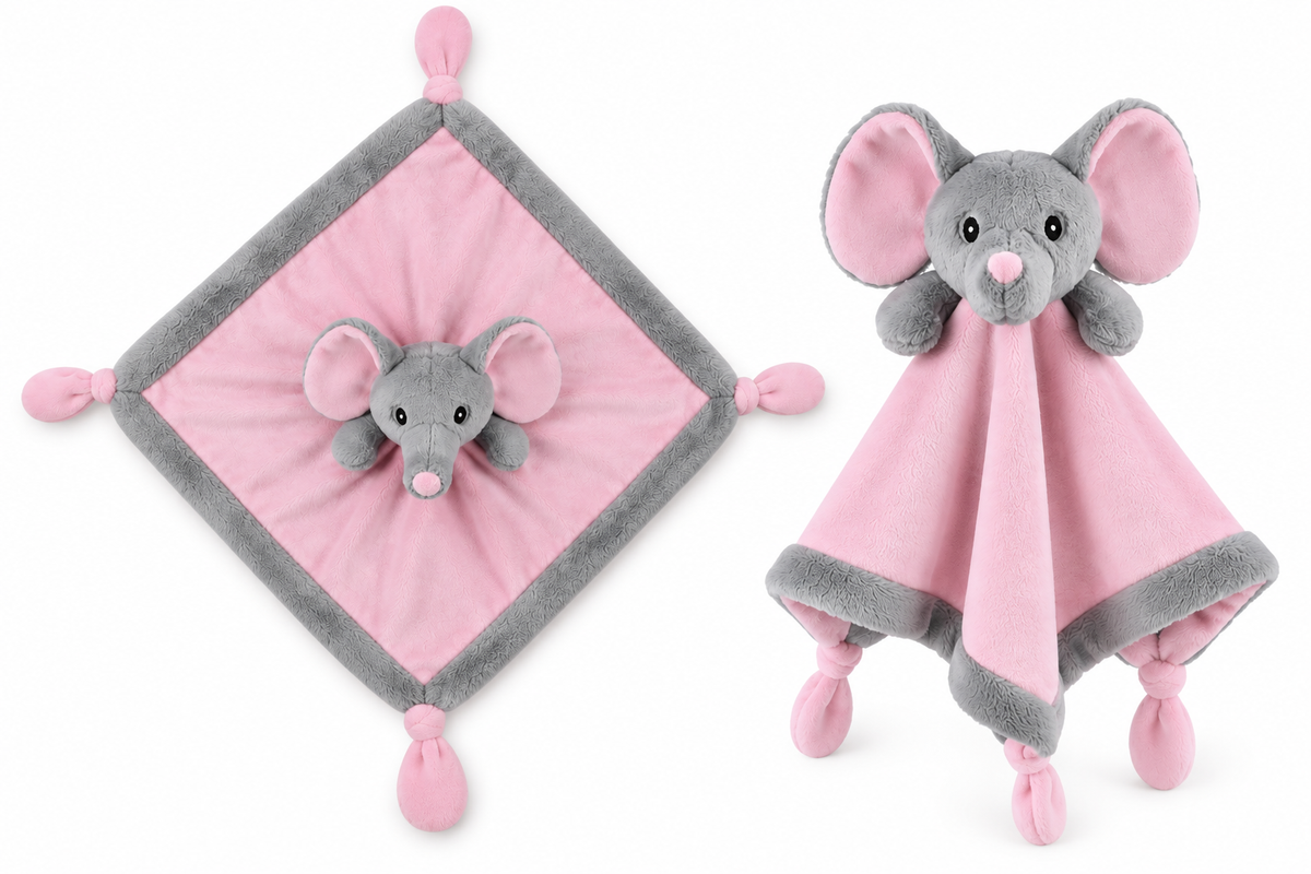 Knuffeldoek olifant, roze