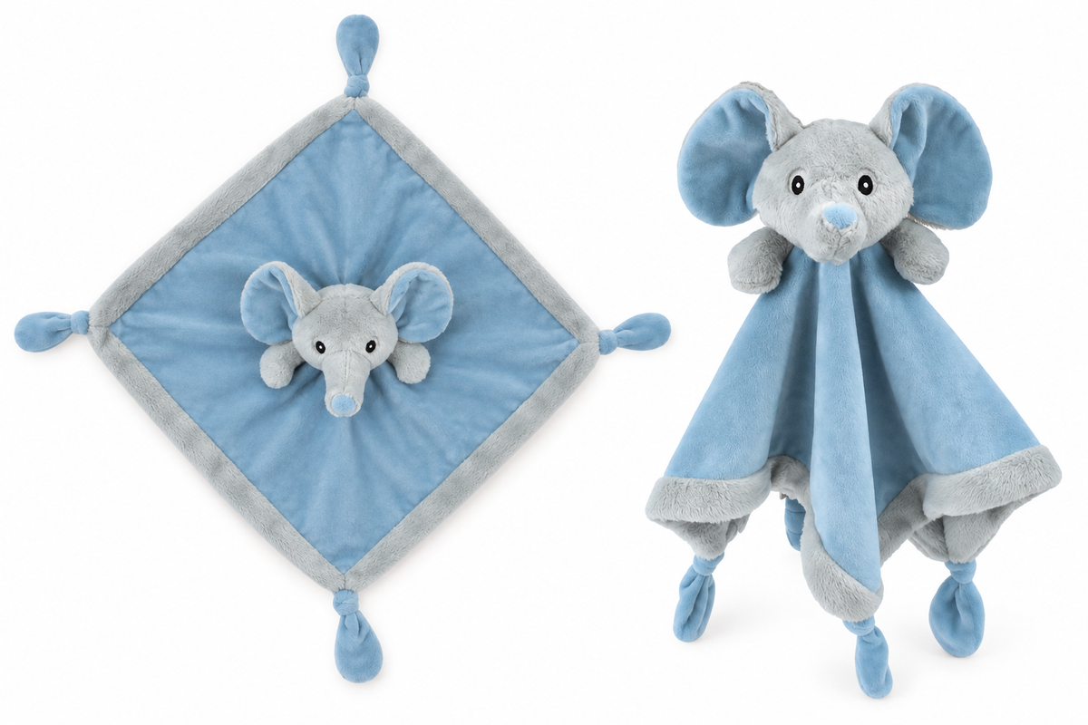 Knuffeldoek olifant, blauw
