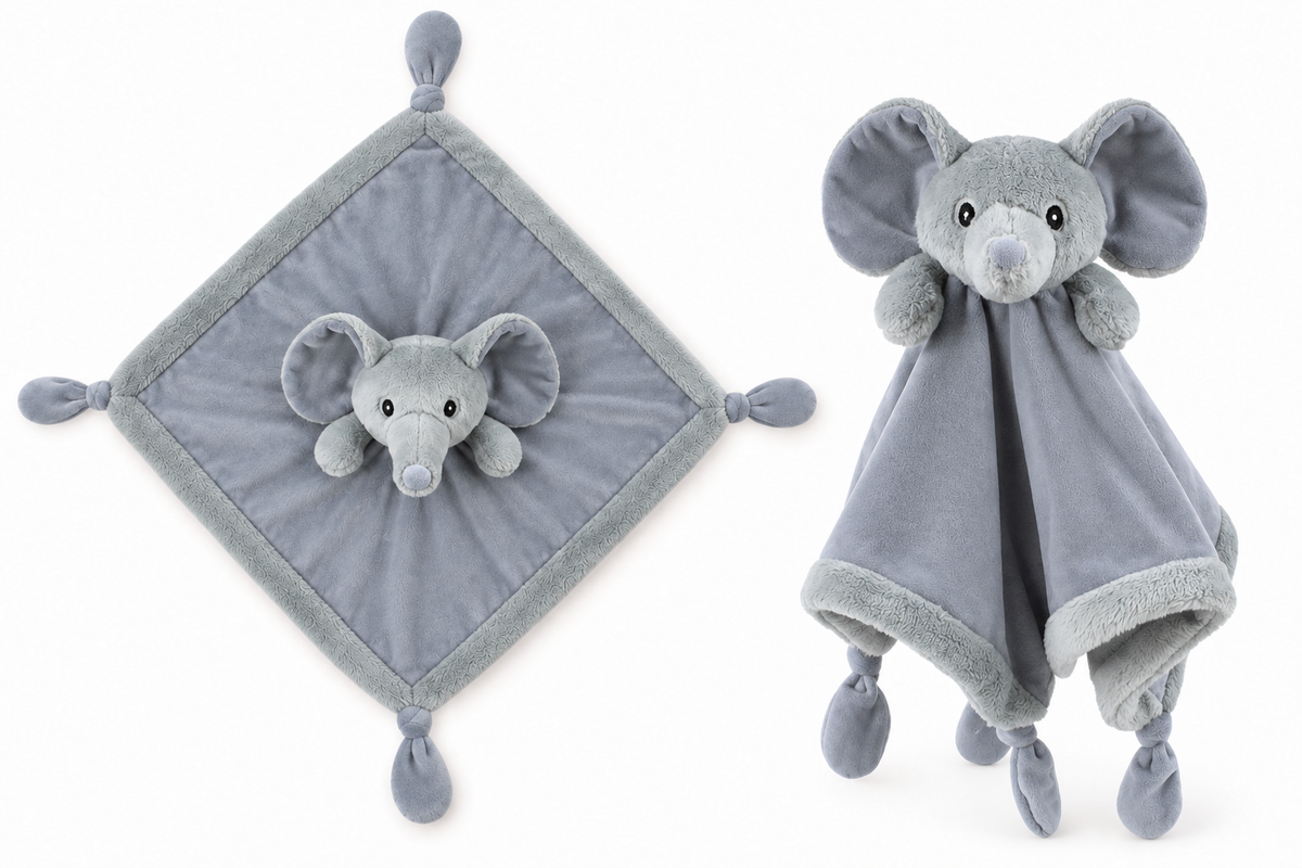 Knuffeldoek olifant, grijs