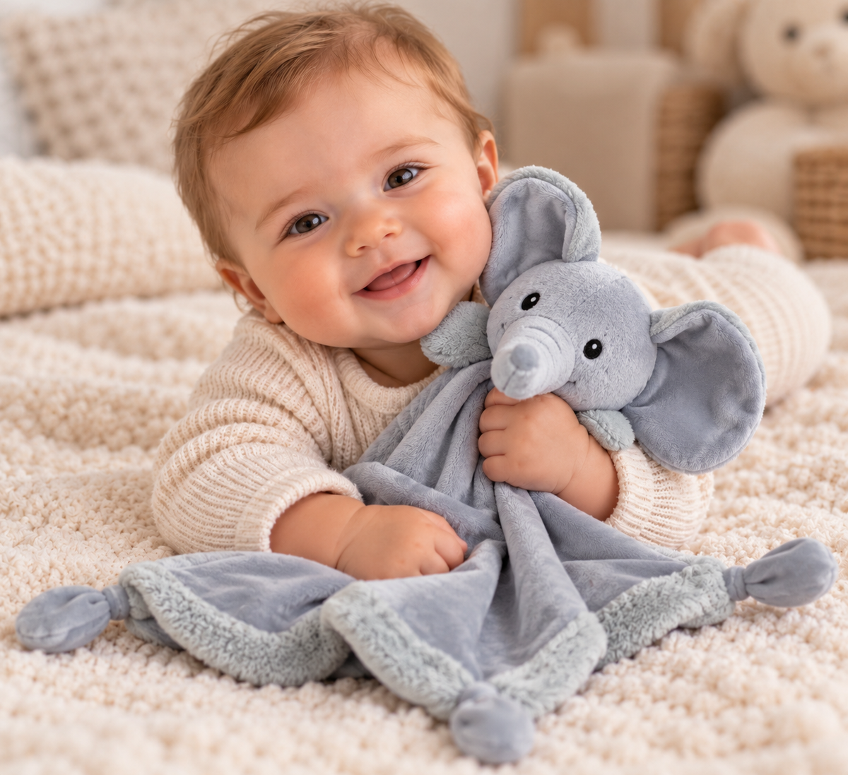 Knuffeldoek olifant, grijs