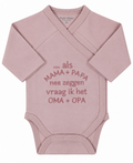 Baby overslagromper als mama + papa nee zeggen, oudroze