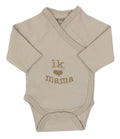 Baby overslagromper ik hou van mama, zand