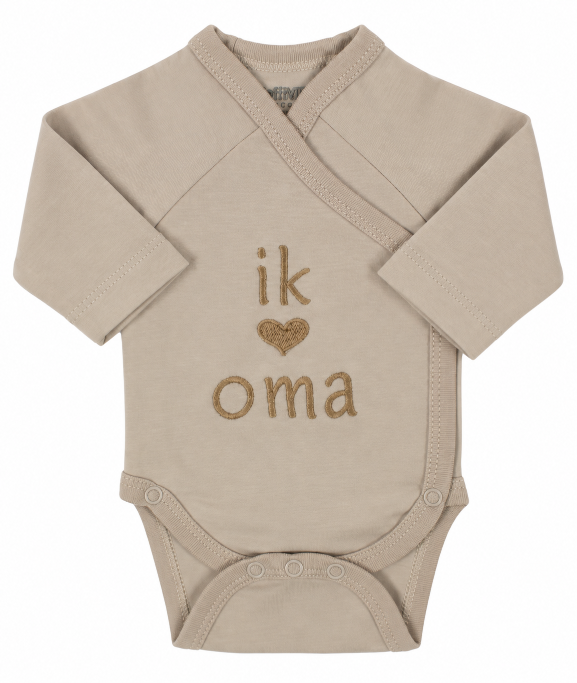 Baby overslagromper ik hou van oma, zand