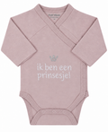 Baby overslagromper ik ben een prinsesje, oudroze