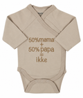 Baby overslagromper 50% mama + 50% papa, zand