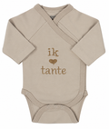 Baby overslagromper ik hou van tante, zand