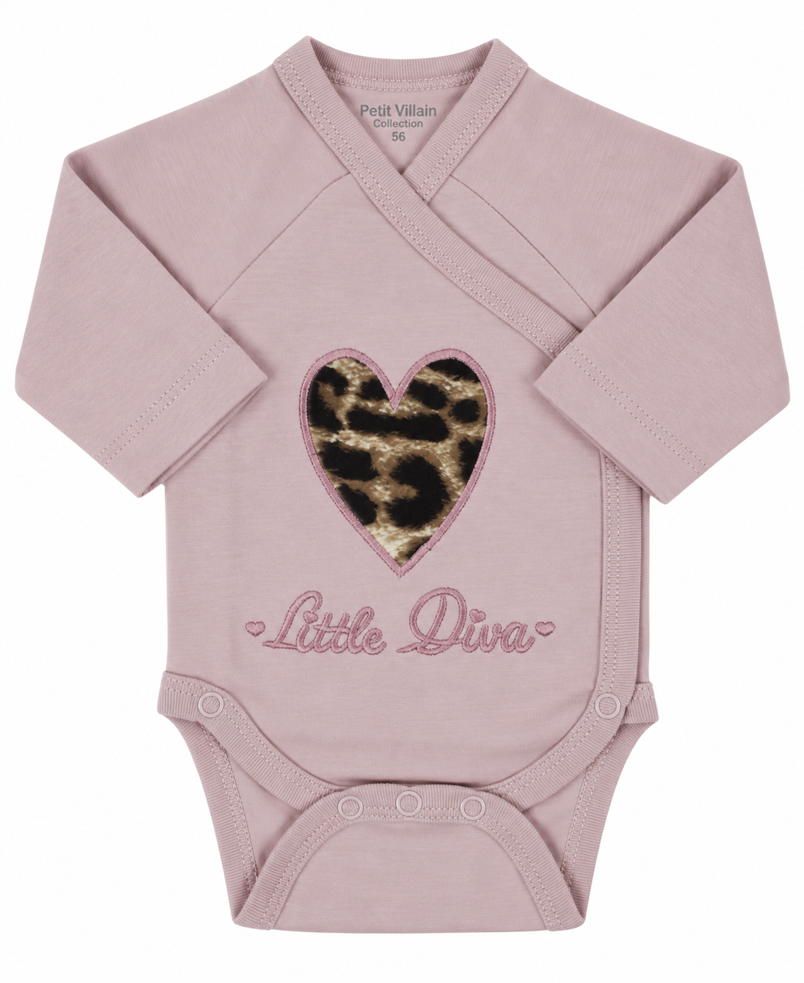 Baby overslagromper little diva, oudroze