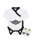 2-delige giftset minipoeper, wit/zwart